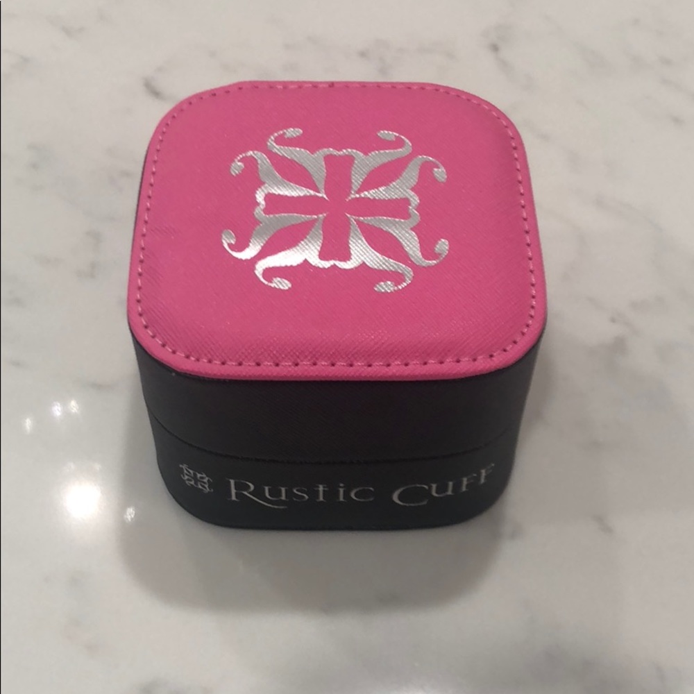 Rustic Cuff Set - Pink Python Cuff + Angeline - image 4